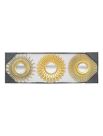 Lot de 3 miroirs muraux en forme de soleil AMED