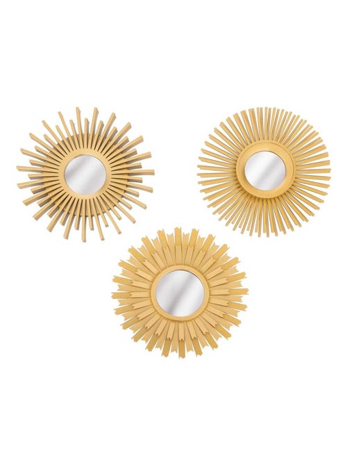 Lot de 3 miroirs muraux en forme de soleil AMED - Kiabi