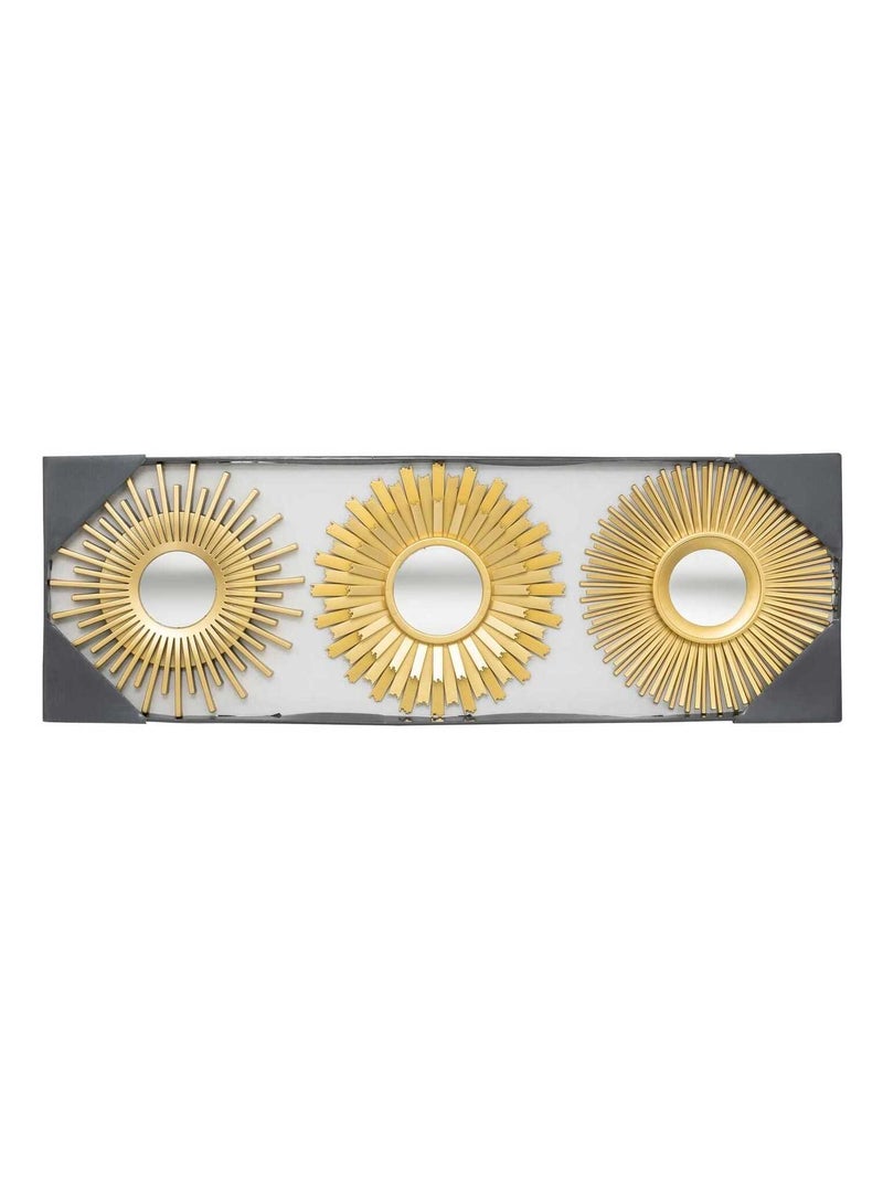Lot de 3 miroirs muraux en forme de soleil AMED Doré/or - Kiabi