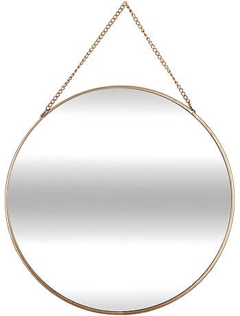 Lot de 3 miroirs ronds à suspendre en métal LENY