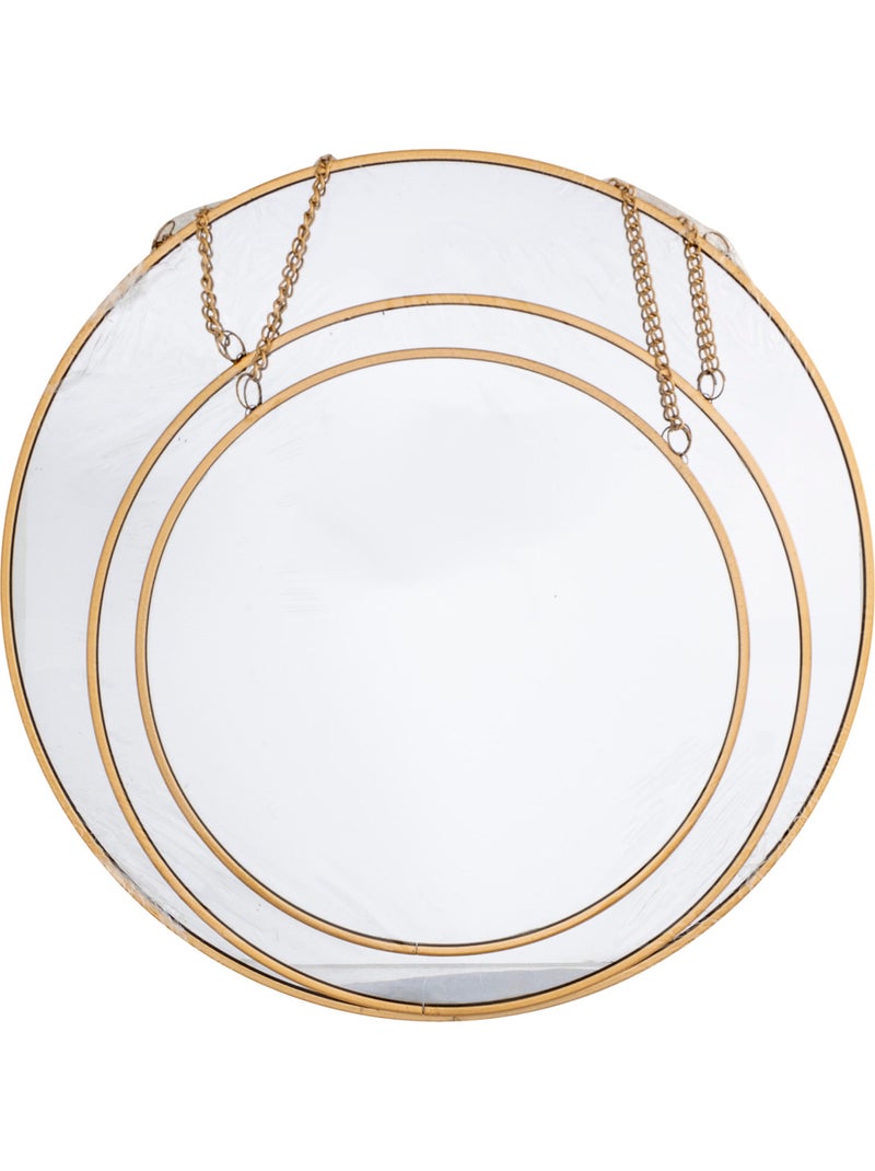Lot de 3 miroirs ronds à suspendre en métal LENY Doré - Kiabi