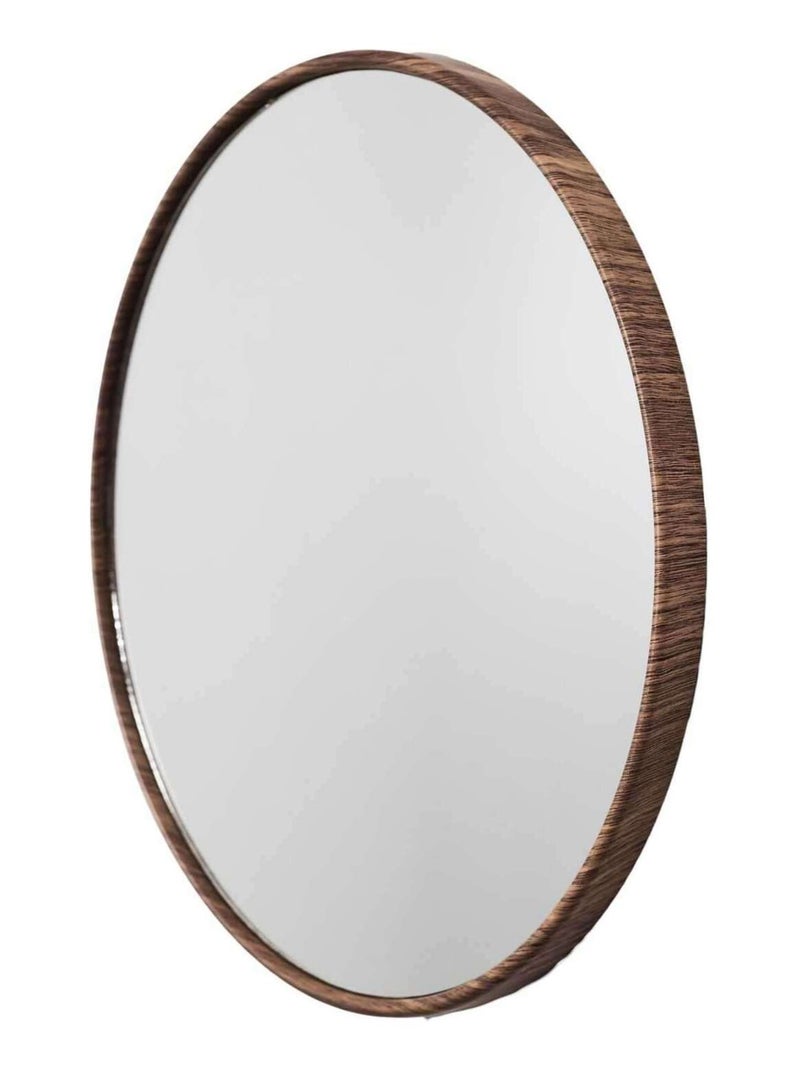 Lot de 3 miroirs ronds avec cadres effet bois Marron - Kiabi