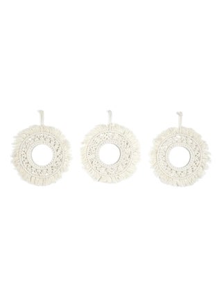 Lot de 3 miroirs ronds bohème