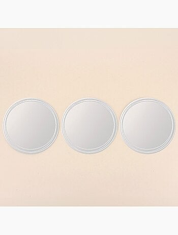 Lot de 3 miroirs ronds contour pailleté 20cm