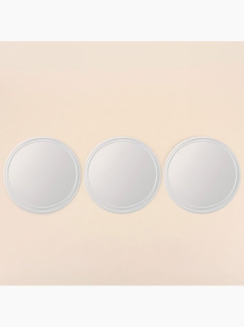Lot de 3 miroirs ronds contour pailleté 20cm - Kiabi