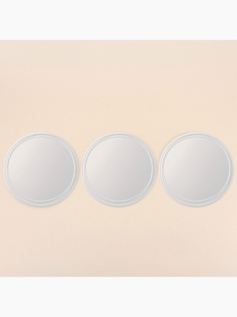 Lot de 3 miroirs ronds contour pailleté 20cm Transparent - Kiabi