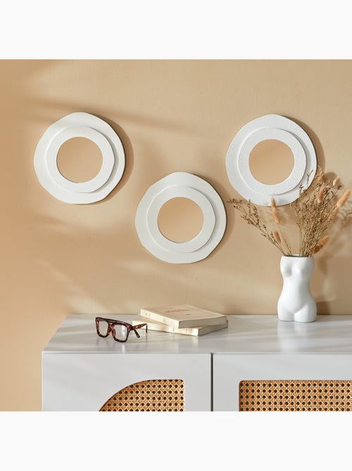 Lot de 3 miroirs ronds en bois EMILY - Kiabi Lot de 3 miroirs ronds en bois EMILY - Kiabi