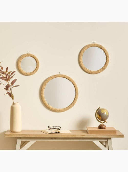 Lot de 3 miroirs ronds en corde TILIA - Kiabi Lot de 3 miroirs ronds en corde TILIA - Kiabi