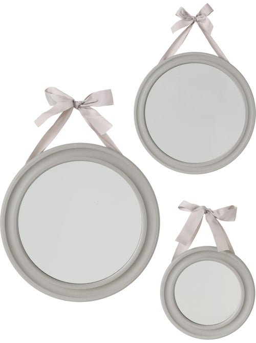 Lot de 3 miroirs ronds romantiques avec ruban ALEXIA - Kiabi Lot de 3 miroirs ronds romantiques avec ruban ALEXIA - Kiabi
