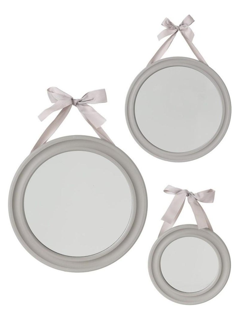 Lot de 3 miroirs ronds ruban Alexia taupe Taupe - Kiabi