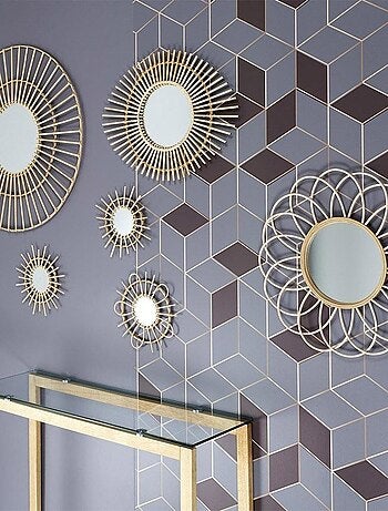 Lot de 3 miroirs rotin D28