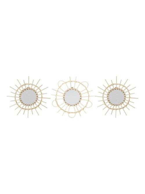 Lot de 3 miroirs rotin D28 - Kiabi