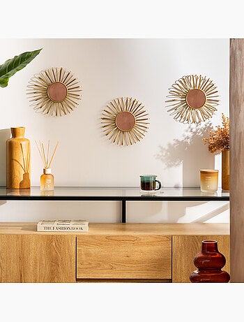 Lot de 3 miroirs soleil en métal WARREN