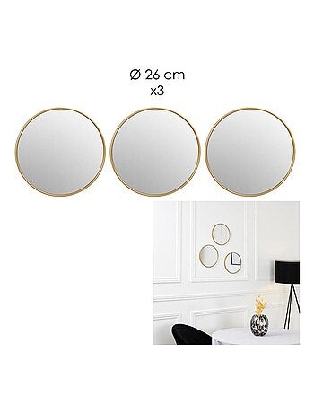 Lot de 3 miroirs TORONTO diam 26cm