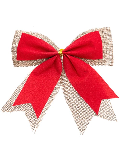 Lot de 3 nœuds déco 10 x 12 cm jute - Kiabi