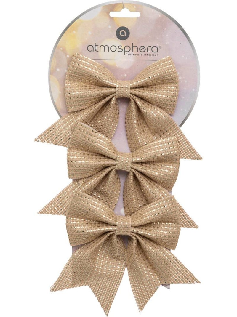 Lot de 3 nœuds déco 12 x 13 cm jute or Beige - Kiabi