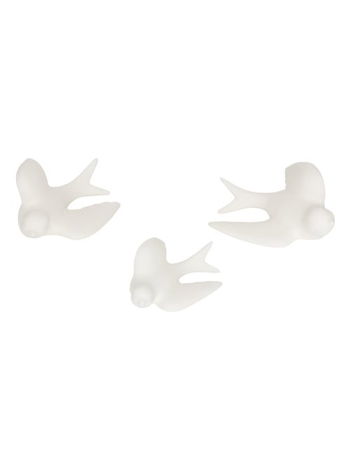 Lot de 3 oiseaux en dolomite décoration murale - Kiabi Lot de 3 oiseaux en dolomite décoration murale - Kiabi