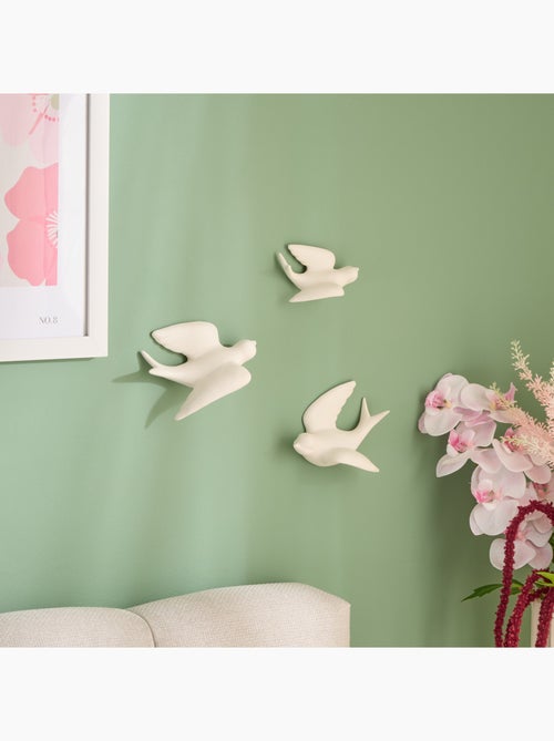 Lot de 3 oiseaux en dolomite décoration murale - Kiabi Lot de 3 oiseaux en dolomite décoration murale - Kiabi