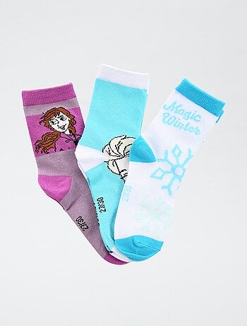 Lot de 3 paires de chaussette 'Disney' La reine des neiges'