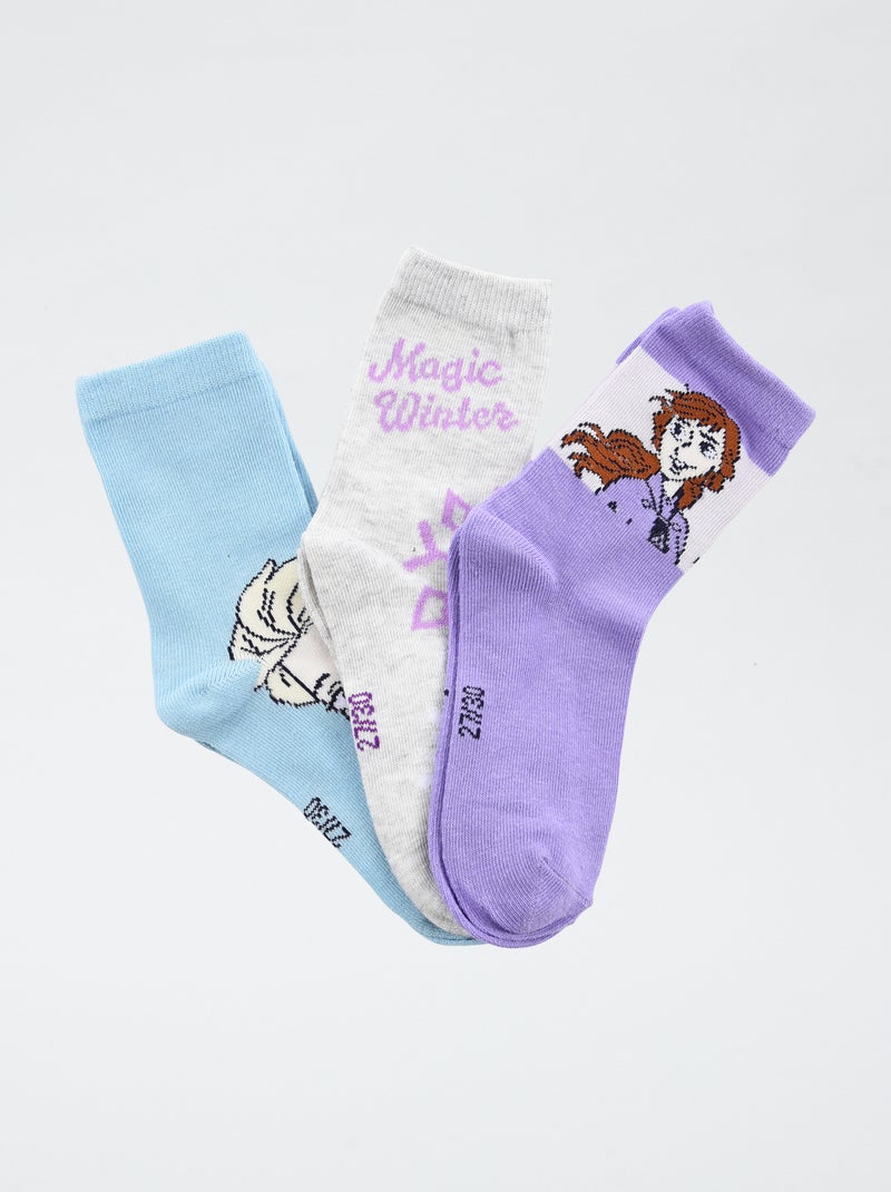 Lot de 3 paires de chaussette 'Disney' La reine des neiges' Gris - Kiabi