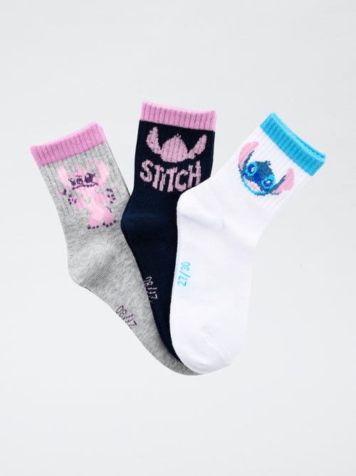 Lot de 3 paires de chaussette 'Disney' 'Stitch en coton - Kiabi