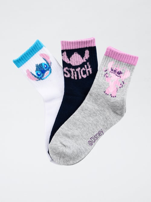Lot de 3 paires de chaussette 'Disney' 'Stitch en coton - Kiabi