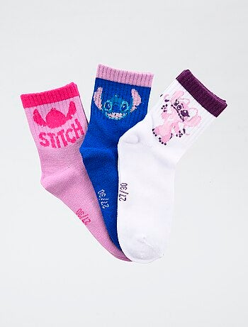 Lot de 3 paires de chaussette 'Disney' 'Stitch en coton