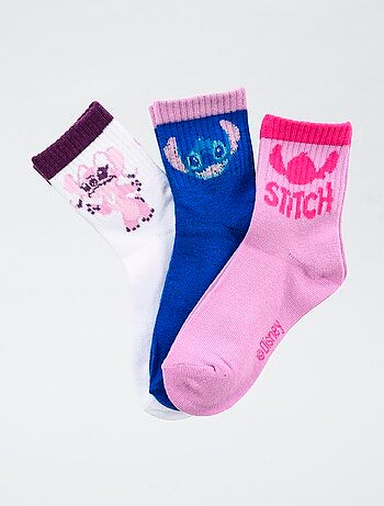 Lot de 3 paires de chaussette 'Disney' 'Stitch en coton