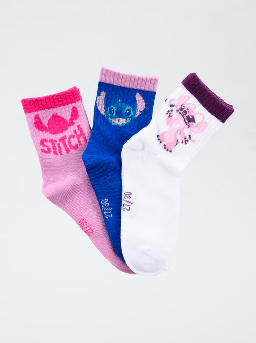 Lot de 3 paires de chaussette 'Disney' 'Stitch en coton - Kiabi