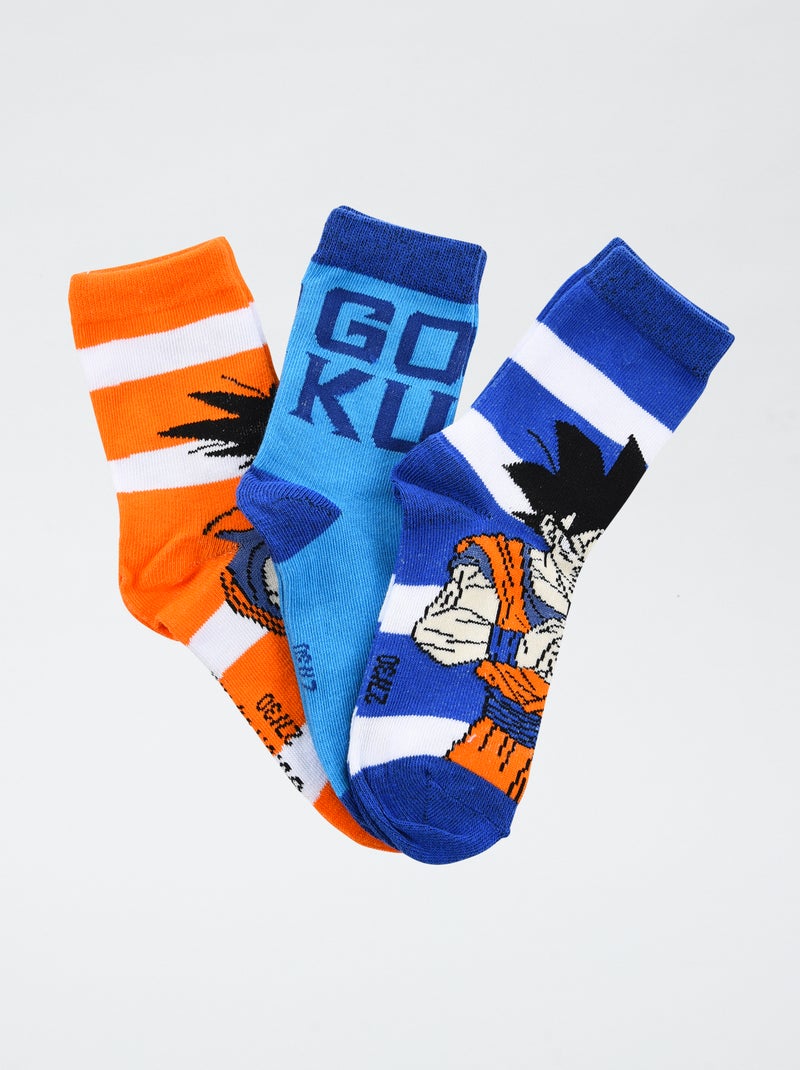Lot de 3 paires de chaussette 'Dragonball' en coton Bleu - Kiabi