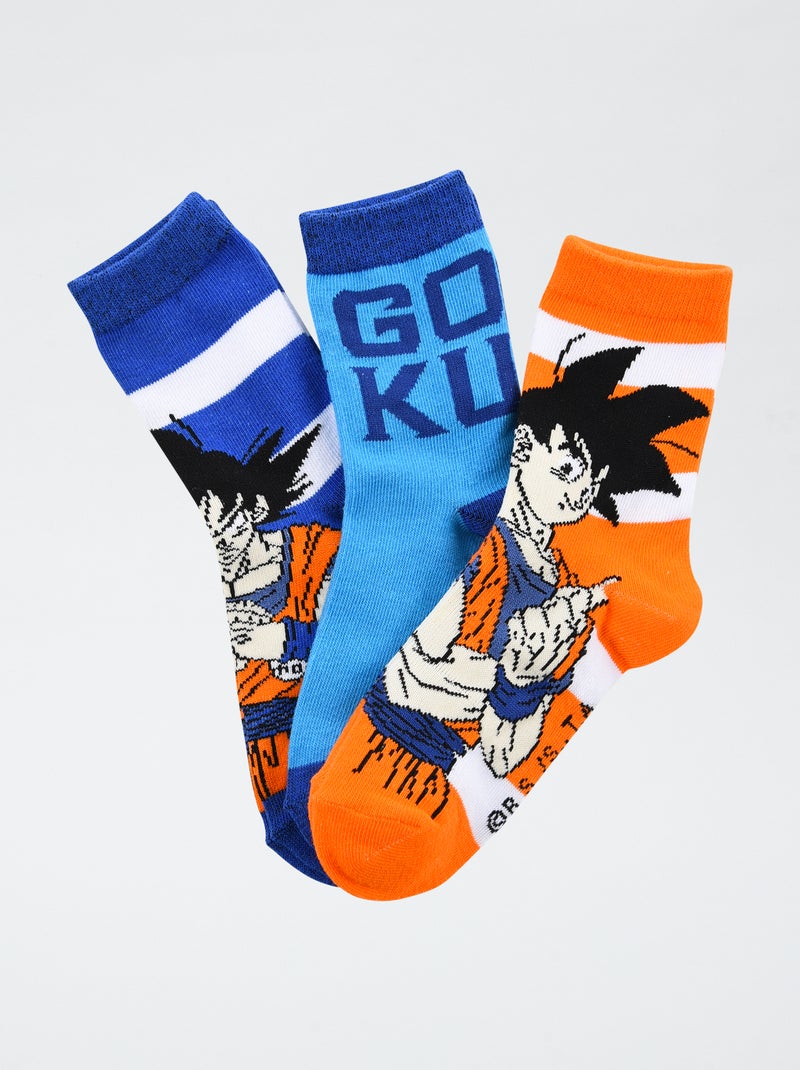 Lot de 3 paires de chaussette 'Dragonball' en coton Bleu - Kiabi