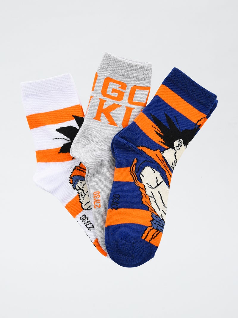 Lot de 3 paires de chaussette 'Dragonball' en coton Bleu - Kiabi