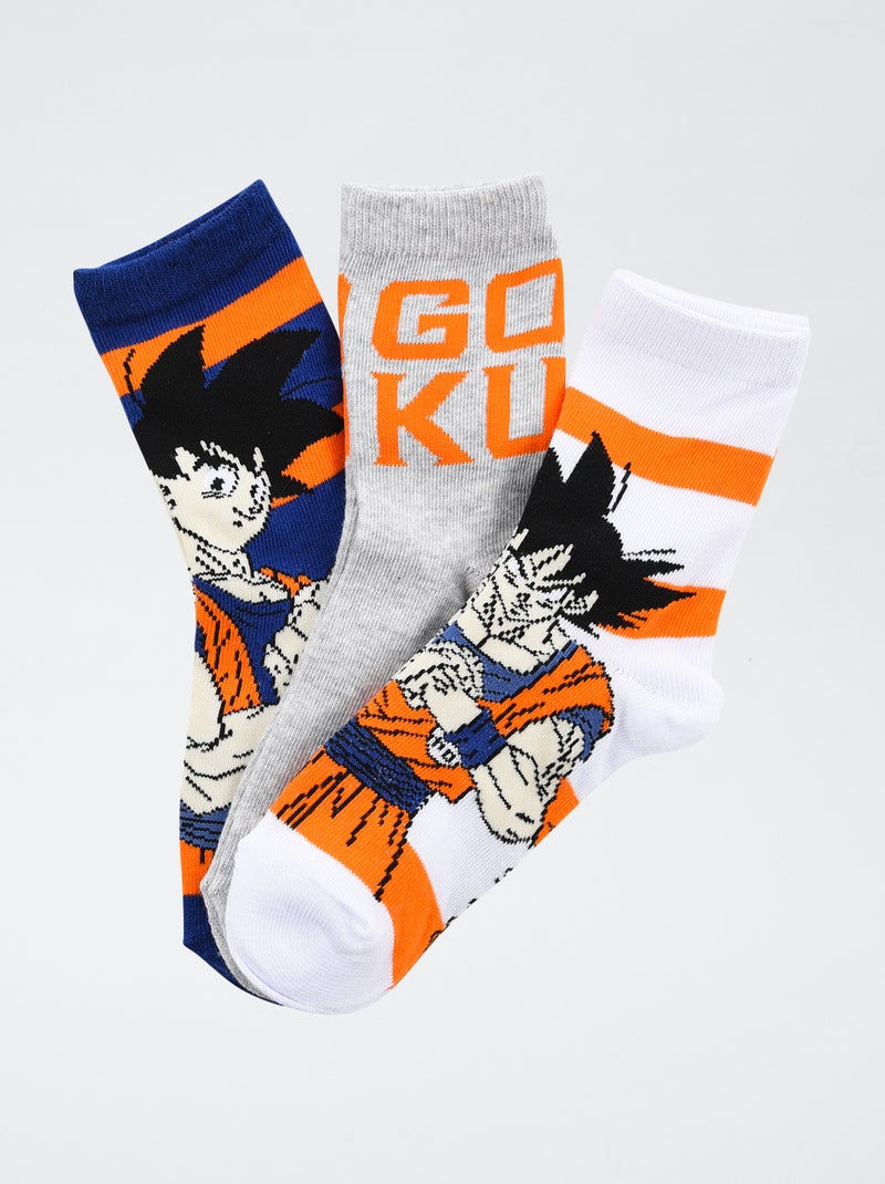 Lot de 3 paires de chaussette 'Dragonball' en coton Bleu - Kiabi