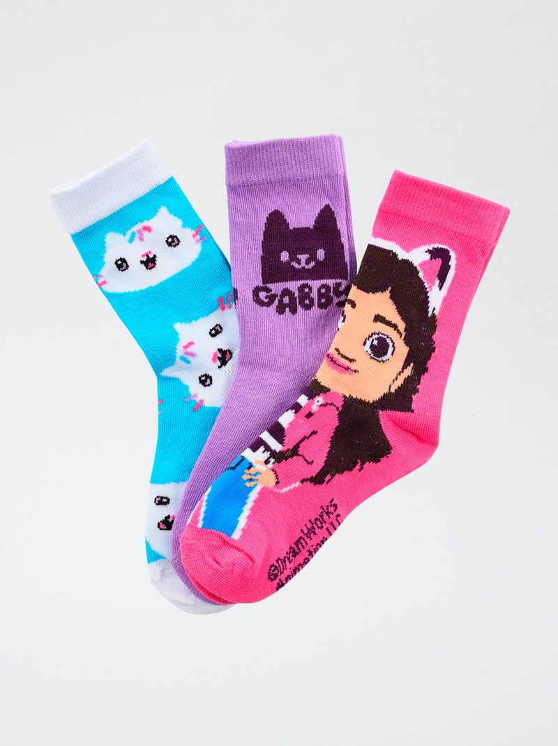 Lot de 3 paires de chaussette 'Gabby et la maison magique' Bleu - Kiabi