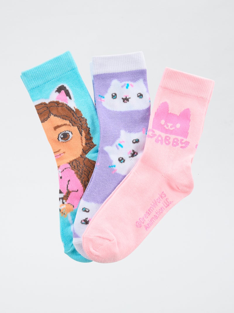 Lot de 3 paires de chaussette 'Gabby et la maison magique' Bleu - Kiabi
