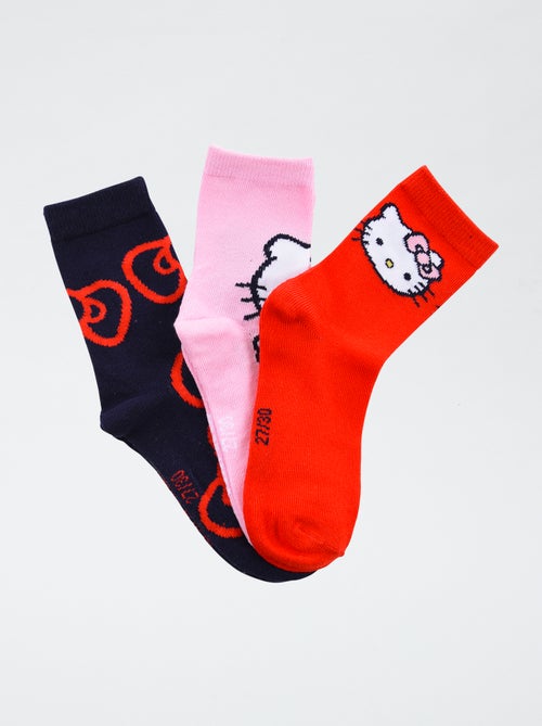 Lot de 3 paires de chaussette 'Hello Kitty' en coton - Kiabi Lot de 3 paires de chaussette 'Hello Kitty' en coton - Kiabi