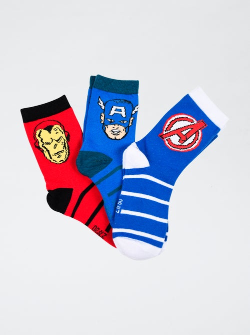 Lot de 3 paires de chaussette 'Marvel' 'Avengers' en coton - Kiabi