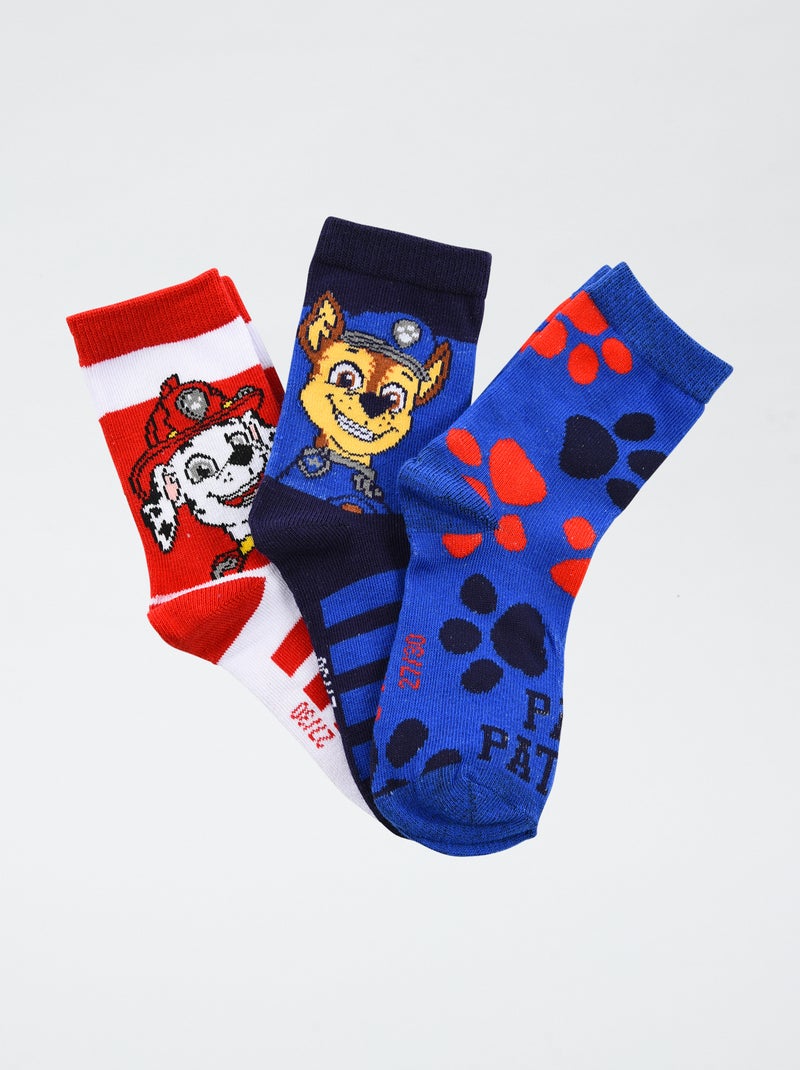 Lot de 3 paires de chaussette 'Pat patrouille' en coton Bleu - Kiabi