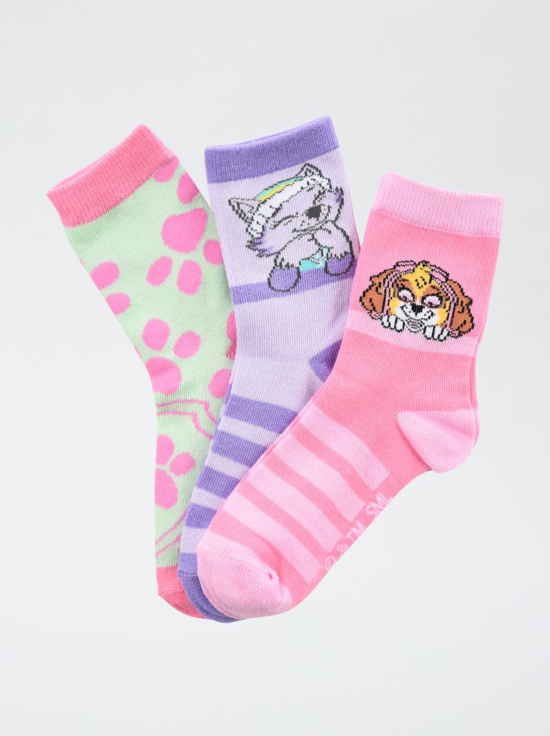 Lot de 3 paires de chaussette 'Patcpatrouille' en coton Bleu - Kiabi