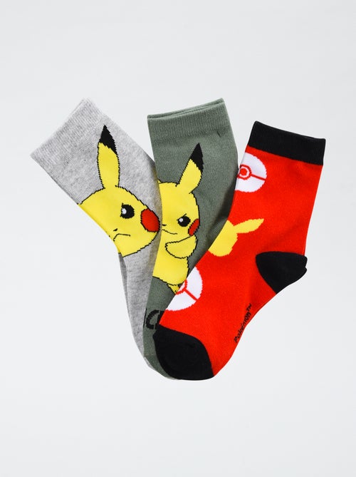 Lot de 3 paires de chaussette 'Pokémon' en coton - Kiabi