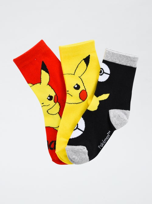 Lot de 3 paires de chaussette 'Pokémon' en coton - Kiabi