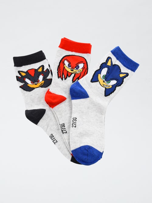 Lot de 3 paires de chaussette 'Sonic' en coton - Kiabi