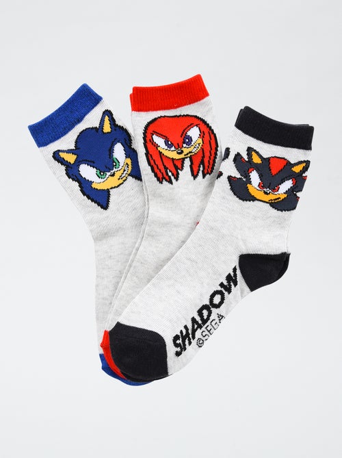 Lot de 3 paires de chaussette 'Sonic' en coton - Kiabi