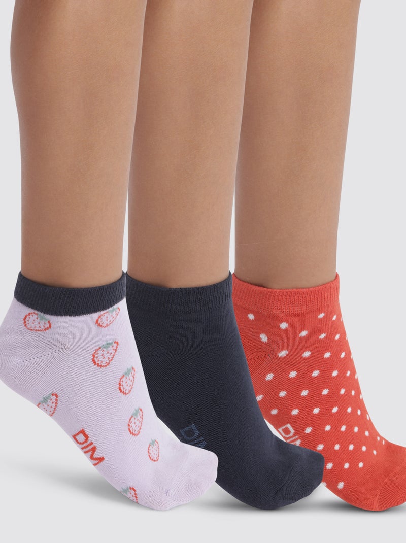 Lot de 3 paires de chaussettes à motif Coton Style Rouge - Kiabi