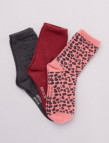 Lot de 3 paires de chaussettes à motifs