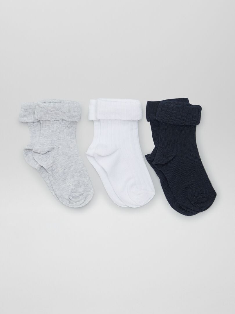 Lot de 3 paires de chaussettes 'Stitch' - Noir/gris/bleu - Kiabi - 4.80€