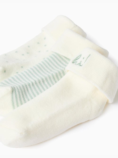 Lot de 3 paires de chaussettes à tige pliée - Kiabi