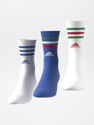 Lot De 2 Paires De Chaussettes Sport Fleuries Bleues Et Noires - Taille M, En Polyester Respirant