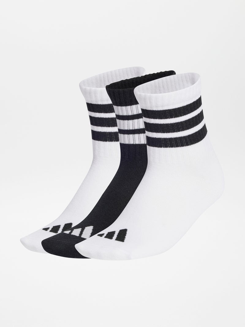 Lot de 3 paires de chaussettes 'adidas' noir/blanc - Kiabi