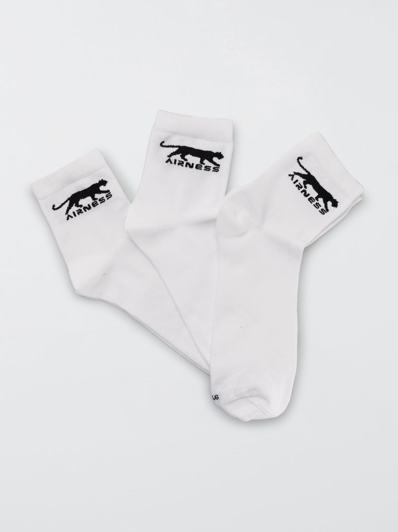 Lot de 3 paires de chaussettes 'Airness' blanc - Kiabi
